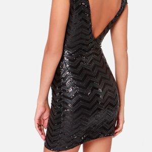 Lovers & Friends Black Sequin Mini Dress